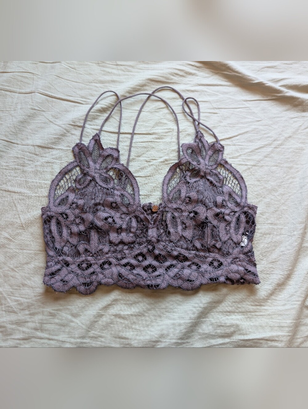 Free People Adella Lace Bralette XSmall Grey/Purple